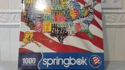 Springbok 2013 State Plates 1000 Piece Jigsaw Puzzle 24x30"  Sealed - Image 1 of 4