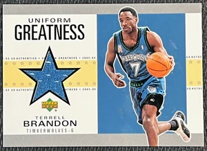Terrell Brandon 2002-03 cubierta superior #TB-U uniforme grandeza (MEM) Timberwolves - Imagen 1 de 2