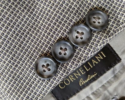 Casaco Jaqueta Blazer Corneliani Taupe Dente Quebrado Leve RAYON 46R - Imagem 1 de 4