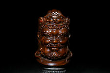 Collect Chinese Boxwood Carving Exquisite Figure Head Statue Sculpture Art Gifts