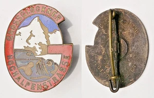 🔴AUSTRIA Grossglockner High Alpine Road - enameled badge from 1930s  Type A🔴 - Picture 1 of 1