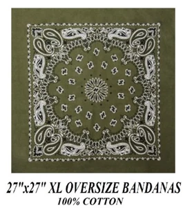 Hav-A-Hank 27" XL BIG TEXAS-SIZE PAISLEY BANDANA Face Mask Head Wrap Neck Scarf - Picture 1 of 27