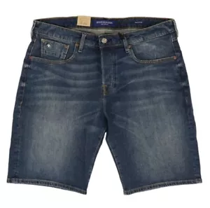 NWT Scotch & Soda Blue Solid Denim Shorts 28 - Picture 1 of 2