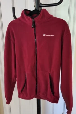 Champion Jacket Men S,  Burgundy Fleece Long Sleeve Pockets Full Zip High Neck - Image 1 of 4