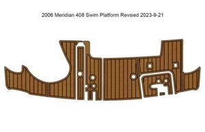 2006 Meridian 408 Swim Platform Step Pad Boat EVA Foam Faux Teak Deck Floor Mat - Imagen 1 de 23