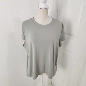 Athleta Top Womens S Green With Ease Tee Yoga Studio Hi Low Relaxed Soft - Picture 1 of 12