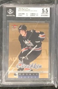2005-06 FLEER ULTRA ALEX OVECHKIN GOLD MEDALLION ROOKIE CARD BGS 5.5 W/10 #252