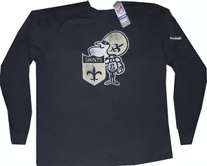 New Orleans Saints Reebok Throwback Pro Style Oversized T Shirt LARGE New tags - Picture 1 of 3