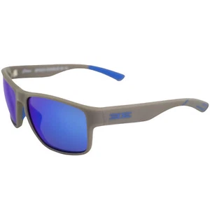 Epoch Charlie Sport Motorcycle Sunglasses Grey Frame w Blue Mirror Polarized Len - Picture 1 of 6