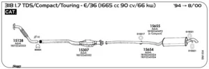MARMITTA POSTERIORE PER BMW Serie 3 E-36 318 1.7 TDS/Compact/Touring 1665 cc 90 - Imagen 1 de 1