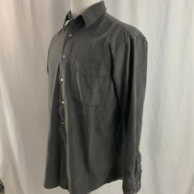 Camisa para hombre Fieldmaster gris manga larga con cuello abotonado talla mediana M Foto 1 de 4