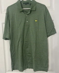 The Masters Augusta National Golf Polo Shirt Men's Large Green Stripes - Picture 1 of 5