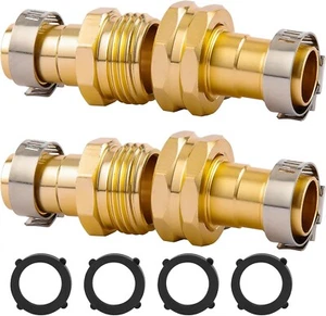 2 Set Garden Hose Repair Connector Kit 3/4" Or 5/8" Brass Quick & Easy Connect - Picture 1 of 5