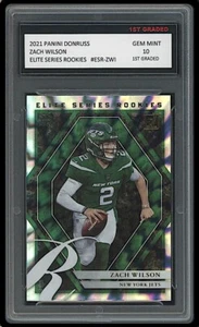 Zach Wilson 2021 Panini Donruss Elite Series Rookies 1st Graded 10 Rookie Card - Bild 1 von 1