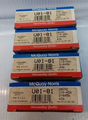Lote de 4 UO1-81 20292 114-456 2-0456 436 Junta Universal U-Joint Foto 1 de 3