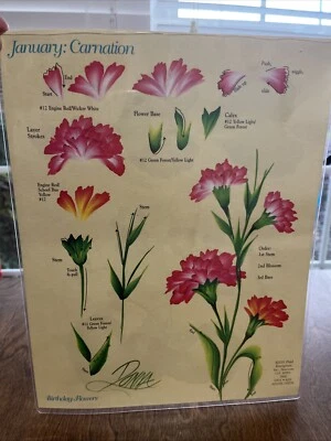 Donna Dewberry’s ONE STROKE REUSABLE TEACHING GUIDE Painting Violet & CARNATION - Image 1 of 2