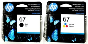 HP #67 Combo Ink Cartridges 67 Black & Color NEW GENUINE 3YP29AN - Picture 1 of 5