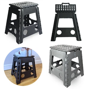 LARGE FOLDING STEPS KITCHEN STOOL STEP PORTABLE FOLDABLE FOLD SEAT WITH HANDLE - Picture 1 of 13