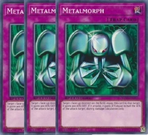 Yugioh - Metalmorph x 3 - 1st Edition NM - Plus Free Holographic Card - Picture 1 of 1