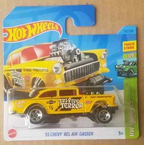 2023 Hot Wheels short card HW GASSERS 55 CHEVY BEL AIR GASSER YELLOW - Picture 1 of 1