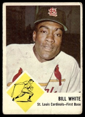 Fleer Bill White 1963 (MK en tarjeta) Cardenales de San Luis #63 Foto 1 de 2