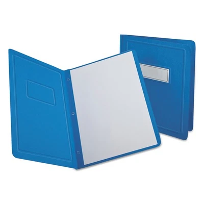 Oxford Report Cover, 3 Fasteners, Panel and Border Cover, Letter, Light Blue, 2 - Image 1 of 4