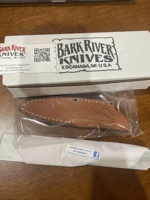 Ножи Bark River США для птиц и форели CPM 154 черные и зеленые льняные кожаные ножны - Изображение 1 из 4