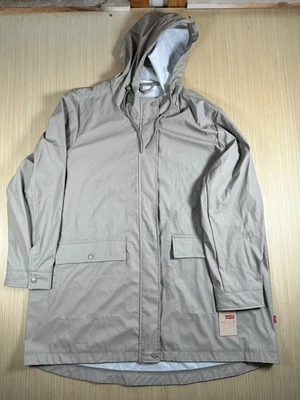 Abrigo Parka Levi Strauss & Co Mujer 2X Gris Ligero Con Capucha Cremallera Completa Exterior Foto 1 de 4