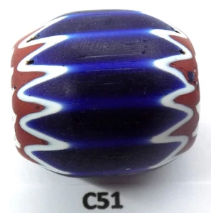 XL Antique Venetian Chevron Trade Bead African Howard Collection C51 Bg 54 - Picture 1 of 2