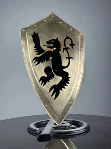 27" Crusader Knight Shield Dragon Templar Medieval Armor LARP SCA Replica Prop - Imagen 1 de 5