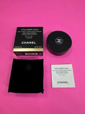 Chanel Vitalumiere Aqua Fresh and Hydrating Cream Compact Makeup 10 BEIGE NEW - Image 1 of 4