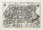 Lüneburg Niedersachsen Stadtplan Gesamtansicht Karte Kupferstich Merian 1650.