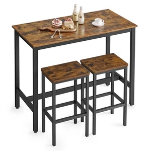 Bar Table Set, with 2 Bar Stools, Dining table set, Kitchen Counter with Bar ... - Picture 1 of 9