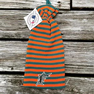 Cappello Berretto Vintage Deadstock Nuovo con etichette MLB Florida Marlins Stripe Beanie Maglia Made USA - Foto 1 di 5