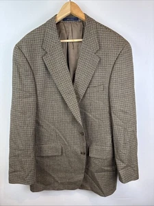 Vintage Chaps Ralph Lauren Hahnentritt Reine Wolle Blazer Herren 46 T Braun - Bild 1 von 11