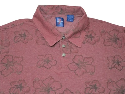 Polo de golf Jantzen de manga corta floral rojo talla L para hombre Foto 1 de 4