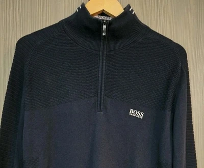 Hugo Boss 1/4 Zip Pullover Large In Excellent Condition - Image 1 of 4