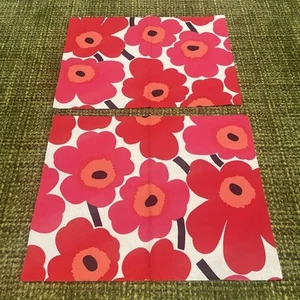 Tessuto Marimekko Pienni Unikko Rosa Rottami Set di 2 - Foto 1 di 1