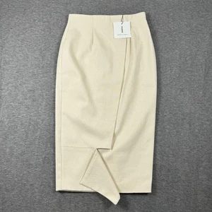 Israella Kobla Skirt Womens 6 Beige OJO Midi High Waist Pencil Two Way Zip Cavas - Picture 1 of 10