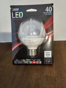 Feit Electric LED Dimmable G25 40 W Replacement Bulb Uses 8 W~ 510 Lumens~ NEW! - Picture 1 of 8
