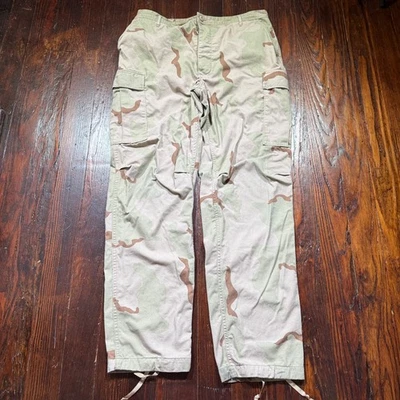 Military Pants Mens Large Long 36x34 Desert Camo Camouflage Combat Trousers 1991 - Image 1 of 4