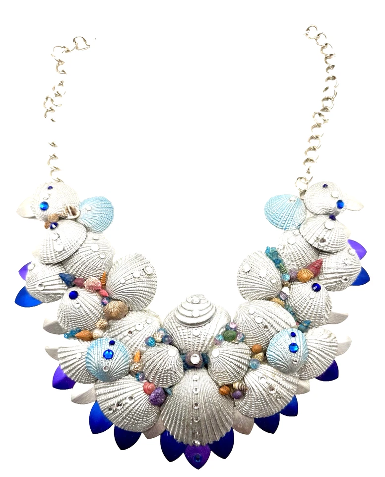 Collar Sirena Hecho a Mano con Cristal de Swarovski - Sirena Concha Marina Mar Foto 1 de 4
