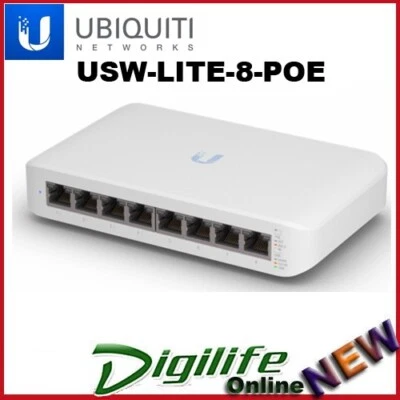 Ubiquiti UniFi Switch Lite 8 PoE, 4xPoE Output Ports, 52W PoE, USW-LITE-8-POE - image 1 of 4