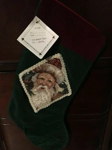 C & F NEU NADELSPITZE-SAMT WEIHNACHTSSTRUMPF (WEIHNACHTSMANN) DED MOROZ - Bild 1 von 2