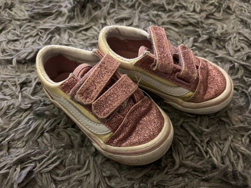 Scarpe da ginnastica Vans rosa glitter UK bambini taglia 6