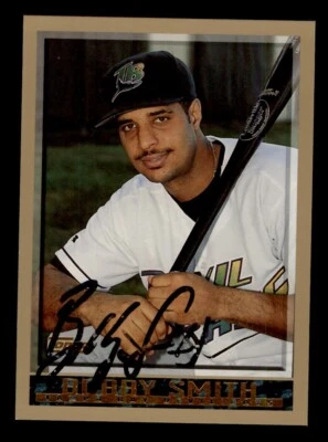 SIGNED 1998 TOPPS #466 BOBBY SMITH AUTOGRAPH TAMPA BAY RAYS - Image 1 of 2