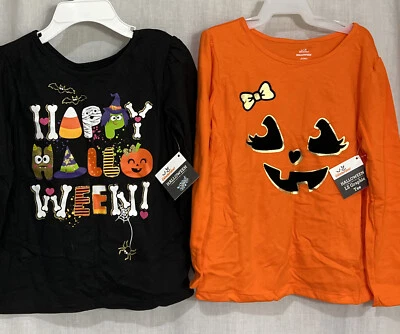 Way to Celebrate Halloween - LOTE - 2 Camisas Manga Larga - 4 T - Nuevas con Etiquetas Foto 1 de 4