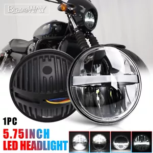 Newest Black 5.75"inch LED Headlight Bulb Hi/Lo Beam DRL Fit For Motorcycle Bike - Picture 1 of 16