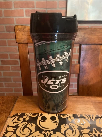 NFL New York Jets Acrylic 16oz Tumbler Travel Coffee Mug Cover