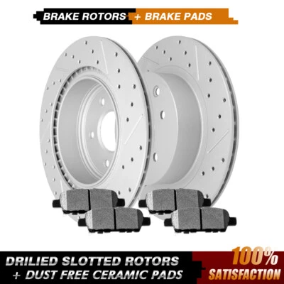 Задние тормозные диски и керамические колодки подходят для Nissan Maxima 2009 - 2014 2016 - 2019 годов выпуска - Изображение 1 из 4